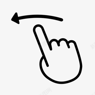 单线一个手指向左滑动单线一个手指拇指在向左滑动图标图标
