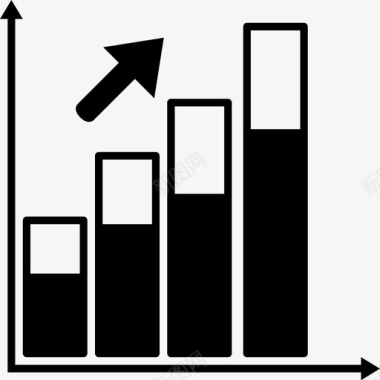 彩色信息图表图表向上统计图标图标