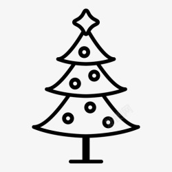 冬季装饰品圣诞树星星松树图标高清图片
