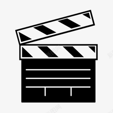 电影票矢量拍板布景投影仪图标图标