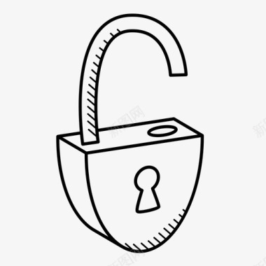 安全锁孔锁安全保护图标图标