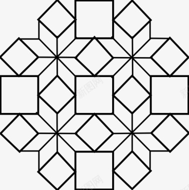 阿拉伯花纹法特米几何学图标图标