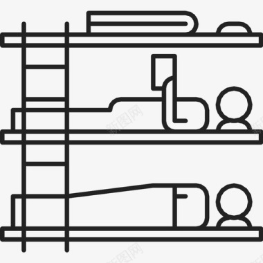 小屋铺位睡眠室友图标图标