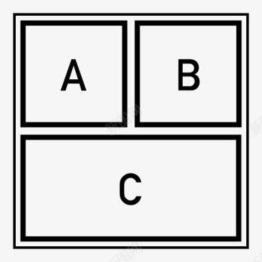 木质字母I3个平铺笔划字母框架仪表板布局图标图标