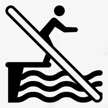 跳水禁止跳水游泳禁止跳跃图标图标