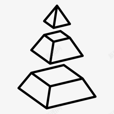 三维金字塔分割移动部分图标图标