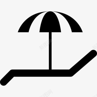 遮阳伞躺椅和遮阳伞工具和用具水疗和放松图标图标