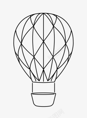 热气球飞行热气球上升旅行图标图标