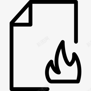 文件火灾火焰插图图标图标
