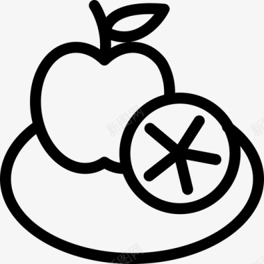 采购产品水果苹果和柠檬盘子图标图标