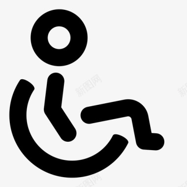 轮椅残疾人坐轮椅图标图标