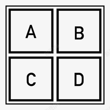 木质字母I4块笔划字母框仪表板布局图标图标