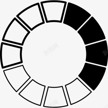 黑白色轮形状文具图标图标