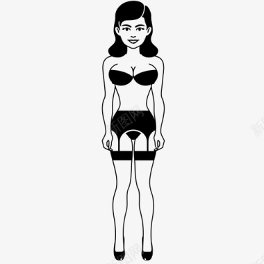 电商模特性感女人女人脱衣舞女图标图标