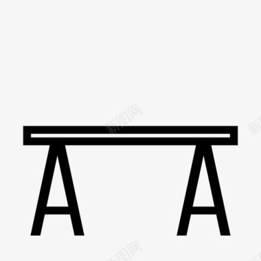 栈桥长凳工作台图标图标