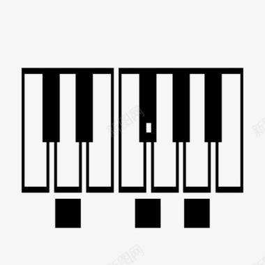 唢呐乐队logo钢琴键记谱音符图标图标