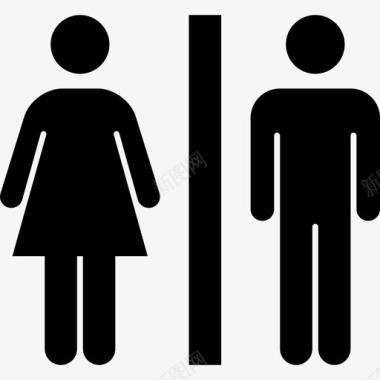 男女浴室洗手间废物储藏室图标图标