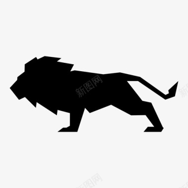 狮子野生程式化图标图标