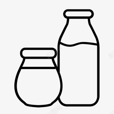 牛奶罐子一杯牛奶图标图标