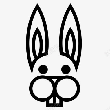 哺乳动物兔子动物咀嚼图标图标