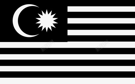 条纹T恤马来西亚国旗国家月亮图标图标