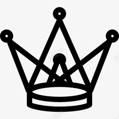皇冠三角形轮廓带圆形尖端皇冠图标图标