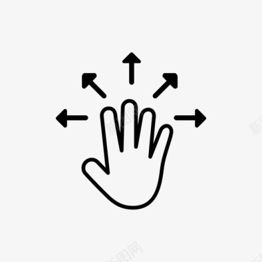 五指五指张开手指单指手指图标图标