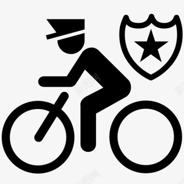 警用自行车公路骑行图标图标