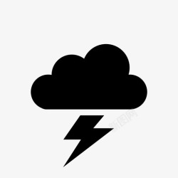 气象学暴风雨天气雷电图标高清图片