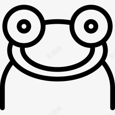 素描动物青蛙线图标头图标