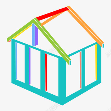 框架式房屋图标图标