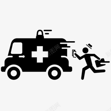救护车救护车追逐者人奔跑的人图标图标