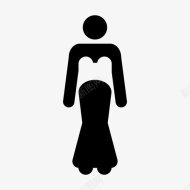 女性服装礼服人物派对图标图标