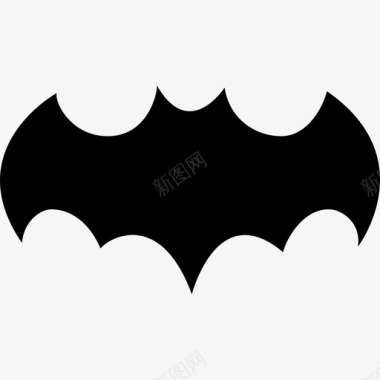 黑色蝙蝠形张开翅膀动物随机图标图标