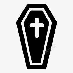 木制十字架棺材吸血鬼撕裂图标高清图片
