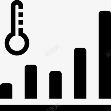 柱状矢量气候变化柱状图全球变暖图标图标