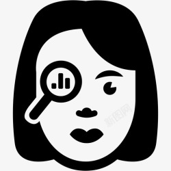 设计师个人数据分析师女性个人图标高清图片