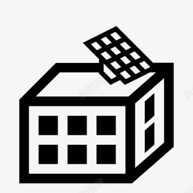 太阳能板房屋住宅图标图标