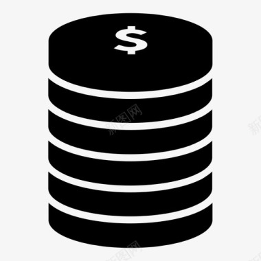 梦想基金美元硬币堆栈支付基金图标图标
