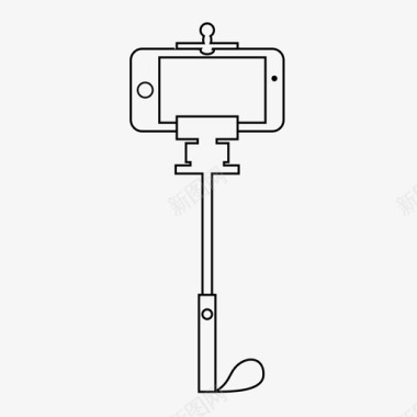 多功能电话架自拍棒单脚架电话图标图标