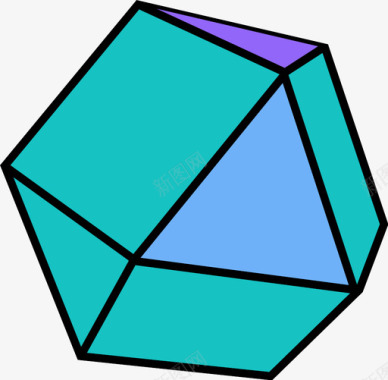 三维盒子立方八面体形状多边形图标图标