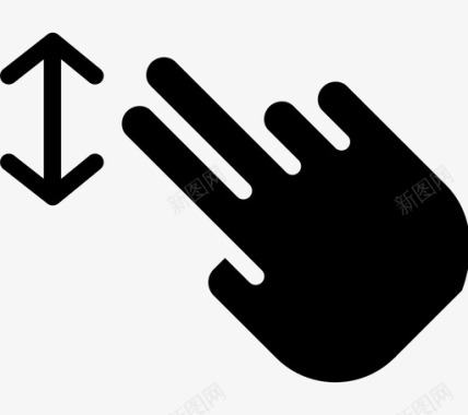 两个手指拖动平板电脑实心图标图标
