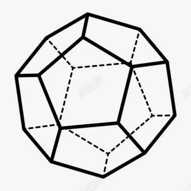 十二面体正十二面体多面体图标图标