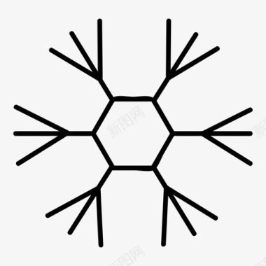 普通雪花雪花圣诞系列图标图标