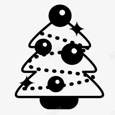圣诞树冬天装饰品图标图标