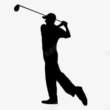 体育标志高尔夫球手体育球员图标图标