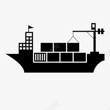 物流船舶货物港口图标图标
