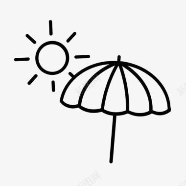 遮阳伞夏天伞阳光图标图标