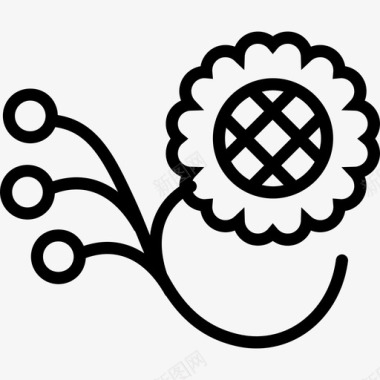 一枝三籽花自然花卉图案图标图标