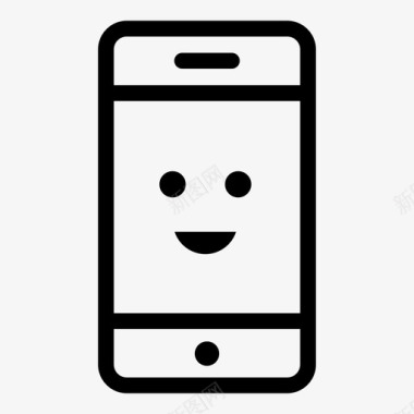 开心暑假智能手机微笑手机图标图标